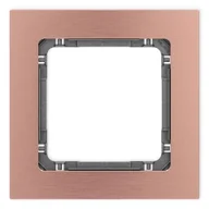 Klawisze i ramki - Karlik Ramka pojedyncza Deco metal - miedź szczotkowana, grafit - miniaturka - grafika 1