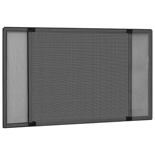 vidaXL Rozsuwana moskitiera okienna antracytowa 75-143 x50 cm 149040 - Moskitiery - miniaturka - grafika 1