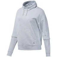 Bluzy damskie - Reebok Te Marble Cowl Neck bluza damska biały biały X-S - miniaturka - grafika 1