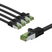 Kable miedziane - goobay 66596 CAT8.1 kabel sieciowy w zestawie 5 szt. / kabel krosowy ekranowany S/FTP/CU Ethernet, PiMF, LSZH, OFC/Cat 8.1 kabel z 40 Gbits/czarny / 5 x 1 m - miniaturka - grafika 1