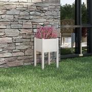 Donice - vidaXL Donica ogrodowa, biała, 40x40x70 cm, lite drewno sosnowe - miniaturka - grafika 1