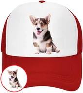 Czapki i chusty sportowe męskie - CZAPKA Z DASZKIEM PSY PIES PIESKI DLA DZIECI SIATKA CZERWONA BEJSBOLÓWKA - miniaturka - grafika 1