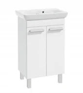 Szafki łazienkowe - Szafka łazienkowa lakierowana stojąca z umywalką 48x80cm biały połysk Capri - miniaturka - grafika 1