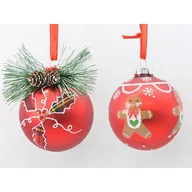 Bombki - Bombka szklana 8 cm mix wzorów czerwona - miniaturka - grafika 1