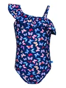 Stroje kąpielowe dla dziewczynek - Peek U Strój kąpielowy "Janeva" w kolorze granatowym ze wzorem - miniaturka - grafika 1