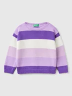 Bluzy i sweterki niemowlęce - Benetton Sweter w kolorze fioletowym - miniaturka - grafika 1