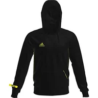 Bluzy męskie - adidas Męska bluza z kapturem Juve Trv Hd, czarny/kwasowo-żółty, XS - miniaturka - grafika 1