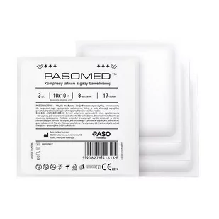 Paso TRADING Kompres Jałowy 17N 8W, PASOMED 3szt, 10cm x 10cm - Apteczki i materiały opatrunkowe - miniaturka - grafika 1