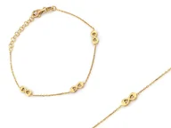 Bransoletki - Bransoletka srebrna pozłacana 925 z trzema nieskończonościami s - miniaturka - grafika 1