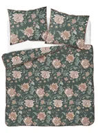 Pościel - Pościel perkal z bizą 200x220 5242a zielona kwiaty - miniaturka - grafika 1