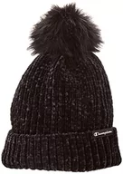 Czapki damskie - Champion Damska dzianinowa czapka beanie z pomponem, czarna, jeden rozmiar - miniaturka - grafika 1