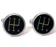 Spinki do mankietów i krawatów - Srebrne spinki do mankietów - gałki skrzyni biegów - L17 - miniaturka - grafika 1