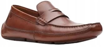 CLARKS MĘSKIE MOKASYNY SKÓRZANE BRĄZOWE CASUAL 44 1J8A