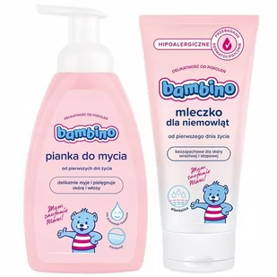 Bambino zestaw do mycia od pierwszych dni, mleczko + pianka - Kosmetyki kąpielowe dla dzieci - miniaturka - grafika 1