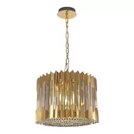 Lampy sufitowe - Kryształowy żyrandol na złotym łańcuchu ML0393 z serii RITZ - miniaturka - grafika 1