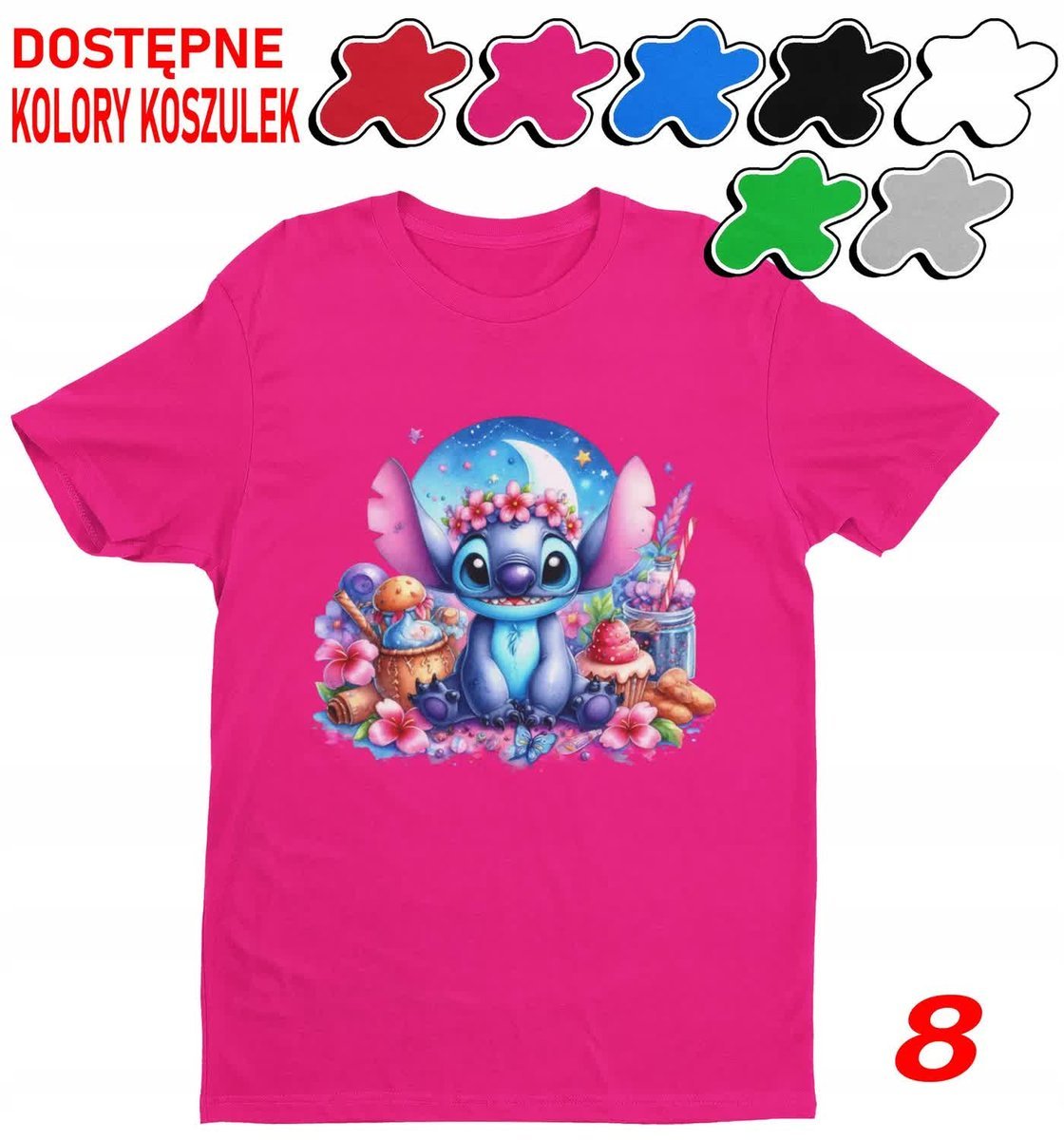 Dziecięca Koszulka Z Nadrukiem Duży Wybór Lilo I Stitch Stich - M 134-140