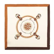 Apaszki i szaliki męskie - Jedwabna apaszka wzorzysta brązowo - kremowa - miniaturka - grafika 1