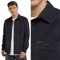 Koszule męskie - Lee LEESURE SHIRT Black CZARNA SZTRUKSOWA KOSZULA REGULAR FIT XL - miniaturka - grafika 1
