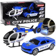 Samoloty i helikoptery - POJAZDÓW ZESTAW POLICYJNYCH HELIKOPTER DŹWIĘK ŚWIATŁO - miniaturka - grafika 1