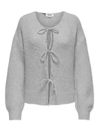 Swetry damskie - ONLY Kardigan w kolorze jasnoszarym - miniaturka - grafika 1