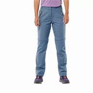 Spodnie sportowe damskie - Damskie spodnie z odpinanymi nogawkami Jack Wolfskin GLASTAL ZIP OFF PANTS W elemental blue - 36S - miniaturka - grafika 1