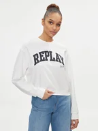 Bluzy damskie - Replay Bluza W3104.000.23591 Biały Regular Fit - miniaturka - grafika 1