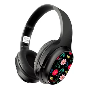 Bezprzewodowe słuchawki stereo z mikrofonem Babaco wzór Kwiaty 010 - Słuchawki - miniaturka - grafika 1