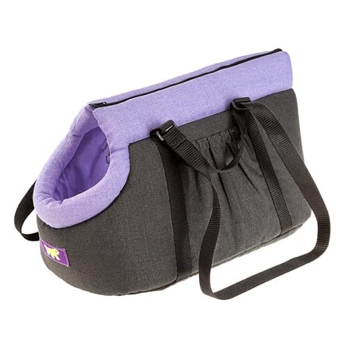 Ferplast Torba na zakupy dla kota, torba dla psa, plecak dla psa, regulowane uchwyty, pasek bezpieczeństwa, możliwość prania w temperaturze 30°, maks. 6 kg, 37 x 21 x wys. 22,5 cm, fioletowy
