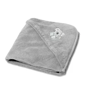 BabyMatex Multitex Koala kocyk z mikrofazy z kapturkiem 95x95 cm szary - Koce i narzuty dla dzieci - miniaturka - grafika 1