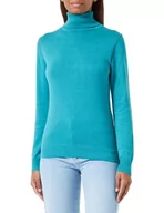 Swetry damskie - Podstawowy damski sweter z golfem TOM TAILOR, 21178-wiecznie zielony, S - miniaturka - grafika 1