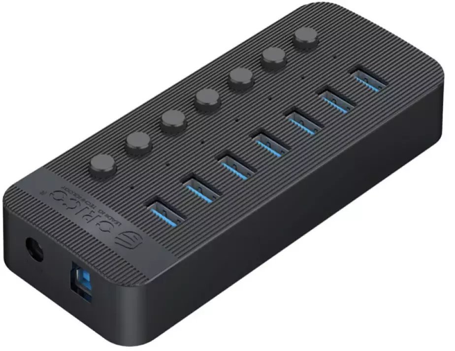 HUB USB Orico Aktywny hub 7xUSB-A 5Gbps BC 1.2 24W czarny CT2U3-7AB-EU-BK-BP