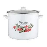 Garnki - Garnek emaliowany wysoki KALINA z pokrywką 28 cm 14 l - miniaturka - grafika 1