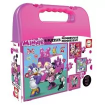 Educa 17638 Mickey Top Départ Case Puzzle Progressive Minnie Happy Helpers 17638 - Puzzle - miniaturka - grafika 1