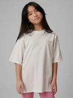 Koszulki dla dziewczynek - 4F T-shirt loose z nadrukiem dziewczęcy - biały 158/164 (12-14 lat) - miniaturka - grafika 1
