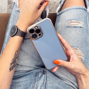 Lighting Color Case etui do Samsung Galaxy A73 5G żelowy pokrowiec ze złotą ramką niebieski - Etui i futerały do telefonów - miniaturka - grafika 7