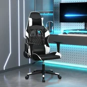 Fotele gamingowe - Lumarko Fotel gamingowy, czarno-biały, sztuczna skóra - miniaturka - grafika 1