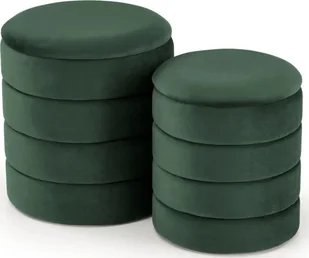 Halmar Zestaw puf PACHO VELVET zielone ze schowkiem HALMAR - Pufy i podnóżki - miniaturka - grafika 1