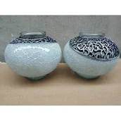 Lampiony i znicze - Znicz Witraż Kulka biały Ilumini - miniaturka - grafika 1