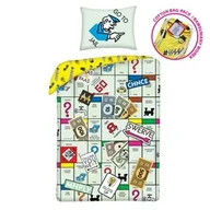 Pościel - Halantex Pościel bawełniana 140x200 Monopoly seledynowa + worek bawełniany poszewka 70x90 Kids 12 - miniaturka - grafika 1