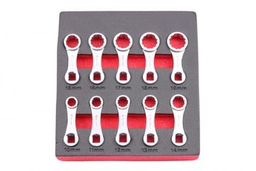 Zestaw 10szt. końcówek oczkowych 10-19mm z napędem 3/8