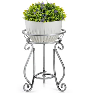 Kwietnik metalowy 37 cm srebrny - Kwietniki - miniaturka - grafika 1