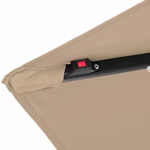 Parasol ogrodowy na wysięgniku okrągły uchylny z oświetleniem LED śr. 300 cm szarobrązowy - Parasole ogrodowe - miniaturka - grafika 3