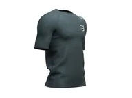 Koszulki sportowe męskie - COMPRESSPORT Męska koszulka biegowa Training T-Shirt BORN TO SWIM BIKE RUN 2019 zielona - miniaturka - grafika 1