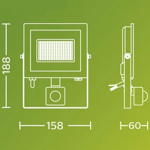 Philips Reflektor zewnętrzny LED Lois UE Sensor, 14 W, 3000 K IP65 flood, czarny, aluminium - Lampy ogrodowe - miniaturka - grafika 1