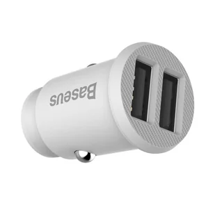 Baseus Grain Car Charger mini ładowarka samochodowa 2x USB 3.1A biały (CCALL-ML02) - Ładowarki samochodowe - miniaturka - grafika 5