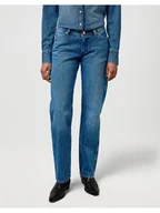 Spodnie damskie - Wrangler Jeansy Low Rise Cowboy Niebieski Straight Leg - miniaturka - grafika 1