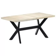 Stoły - vidaXL Stół jadalniany, biały, 160 x 80 x 75 cm, lite drewno mango Stół jadalniany, biały, 160 x 80 x 75 cm, lite drewno mango - miniaturka - grafika 1