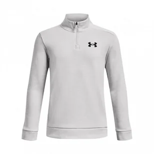Chłopięca bluza treningowa nierozpinana bez kaptura Under Armour UA Armour Fleece 1/4 Zip - biała - Bluzy dla chłopców - miniaturka - grafika 1