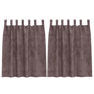 vidaXL Zasłony z aksamitu 2 szt. z oczkami Brązowe 140x140 cm - Zasłony - miniaturka - grafika 1