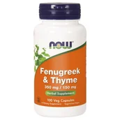 Układ pokarmowy - Now Foods Fenugreek & Thyme Kozieradka i Tymianek 100 kaps. - miniaturka - grafika 1